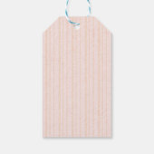 Oranje pompoen op roze en gouden strepen cadeaulabel (Achterkant)