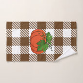 Oranje pompoen op White Brown Checkered Pattern Bad Handdoek (Handdoek)