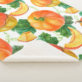 Oranje pompoen op witte achtergrond. Naadloze vlek Sherpa Deken (3/4)