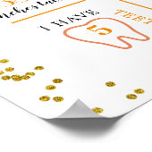 Oranje Pompoen Patch Autumn Eerste Verjaardagsteke Poster (Hoek)