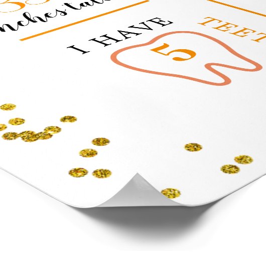 Oranje Pompoen Patch Autumn Eerste Verjaardagsteke Poster (Hoek)