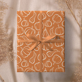 Oranje Pompoen Patroon Herfst Autumn Halloween Fee Cadeaupapier