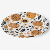 Oranje Pompoen Patroon Thanksgiving Dinner Party Papieren Bordje (Gekanteld)