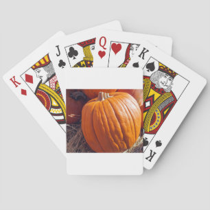 Oranje pompoen pokerkaarten