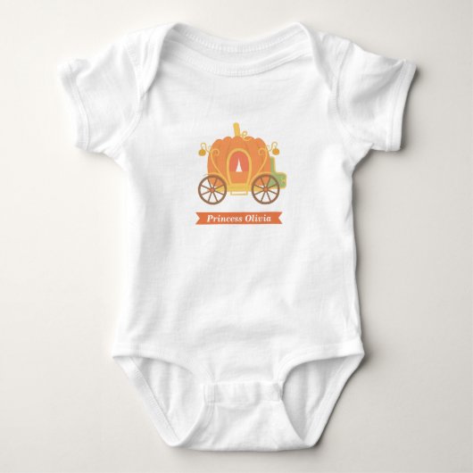 Oranje Pompoen Prinses Koets Assepoester Romper (Voorkant)