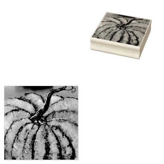 Oranje pompoen rubberstempel (Gestempeld)