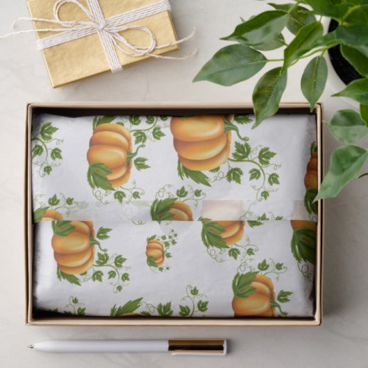 Oranje pompoen rustiek land verjaardagsfeestje tissuepapier (Geschenk)