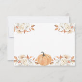 Oranje pompoen rustieke 1e verjaardag RSVP-kaart Bedankkaart (Achterkant)