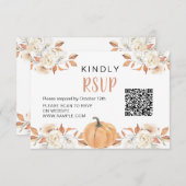 Oranje pompoen rustieke 1e verjaardag RSVP-kaart Bedankkaart (Voorkant / Achterkant)