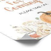 Oranje pompoen rustieke bloemen dank u voor uw kom poster (Hoek)