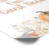 Oranje pompoen rustieke bloemen tekenen alstublief poster (Hoek)