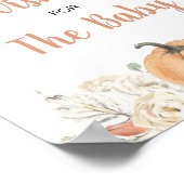 Oranje Pompoen Rustieke Bloemen Wensen voor Baby S Poster (Hoek)