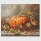 Oranje Pompoen Schilderij Decoupage Cadeaupapier (Vlak)