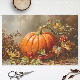 Oranje Pompoen Schilderij Decoupage Tissuepapier