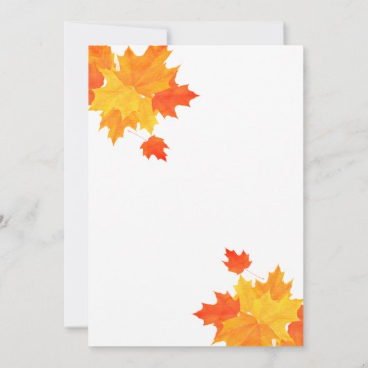 Oranje pompoen Thanksgiving Bindflora Kaart (Achterkant)