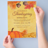 Oranje Pompoen Thanksgiving diner partij Printable Flyer (Hand)