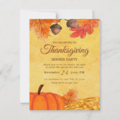 Oranje Pompoen Thanksgiving diner partij Printable Kaart (Voorkant)