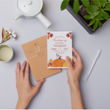 Oranje Pompoen Thanksgiving dinerfeest Uitnodiging