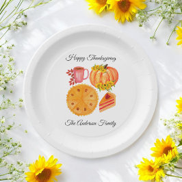 Oranje pompoen Thanksgiving Spice Latte Papieren Bordje