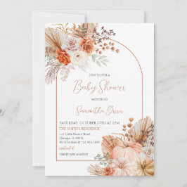 Oranje pompoen truck Baby shower Kaart