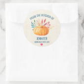 Oranje pompoen uit de keuken van ronde sticker (Tas)