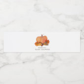 Oranje pompoen val bladeren Baby shower Waterfles Etiket (Enkel label)