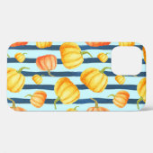 Oranje pompoen: waterverf gestreepte decor. Case-Mate iPhone case (Achterkant (horizontaal))
