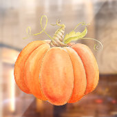 Oranje pompoen waterverf herfst Thanksgiving Raamsticker (Vel 2)