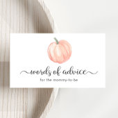 Oranje pompoen woorden van advies Baby shower Informatiekaartje