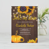 Oranje pompoen zonnebloemen schuur hout Vrijgezell Kaart (Staand voorkant)