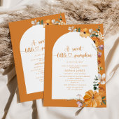 Oranje pompoenbaby shower verbrand kaart