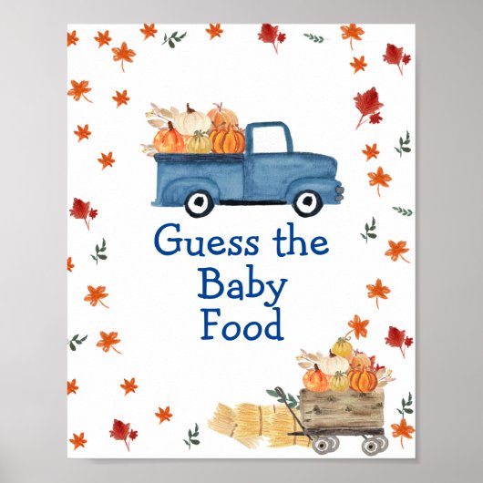 Oranje pompoenblauw vrachtwagen: de Baby Poster (Voorkant)