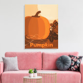 Oranje pompoencanvas met stijfheid canvas afdruk (Insitu (Woonkamer))