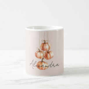 Oranje pompoenen aan touwtjes koffiemok