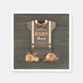 Oranje pompoenen en Bodysuit Herfst Baby shower Servet (Voorkant)