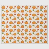 Oranje pompoenen en herfst lantaarns cadeaupapier (Vlak)