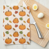 Oranje pompoenen en herfst lantaarns theedoek (Quarter Fold)