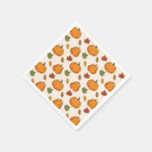 Oranje pompoenen en herfstvalbladeren servet (Hoek)