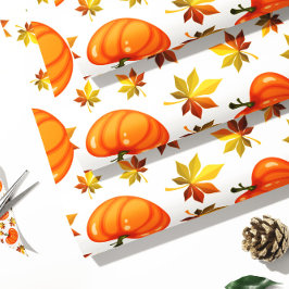 Oranje pompoenen Gift Wrap | Najaarscadeaubonade Cadeaupapier