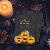 Oranje pompoenen Halloween verjaardagsfeest Kaart