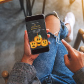 Oranje pompoenen Halloween verjaardagsfeest Kaart