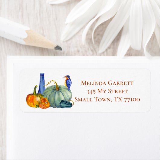 Oranje pompoenen Happy Herfst Boerderij Eigen labe Etiket (Insitu)