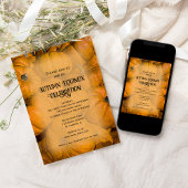 Oranje Pompoenen Herfst Equinox Feestdag Kaart