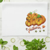 Oranje pompoenen herfst Kitchen Towel Theedoek (Gevouwen)