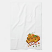 Oranje pompoenen herfst Kitchen Towel Theedoek (Verticaal)
