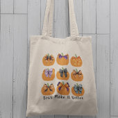 Oranje pompoenen met Coquette Bows Square Canvas t Tote Bag
