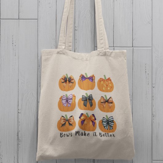 Oranje pompoenen met Coquette Bows Square Canvas t Tote Bag