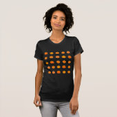 Oranje Pompoenen Patroon T-shirt (Voorkant volledig)