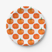 Oranje pompoenen Pattern Halloween Thanksgiving Papieren Bordje (Voorkant)