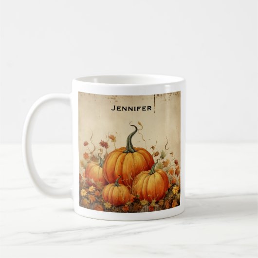 Oranje pompoenen Rustic Autumn Koffiemok (Links)